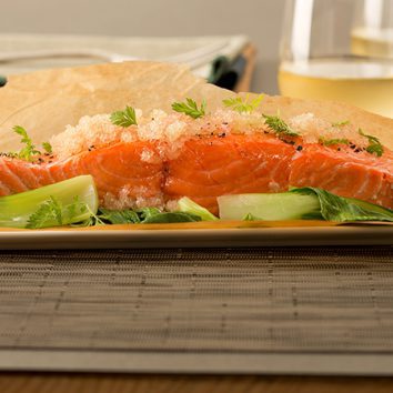 Uwajimaya | Salmon with Bok Choy in Parchment Paper Recipe