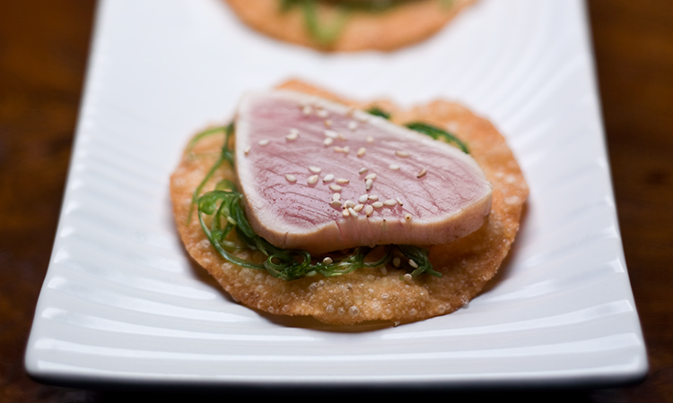 Grilled Rare Albacore with Ocean Salad & Wonton Crisps - Uwajimaya