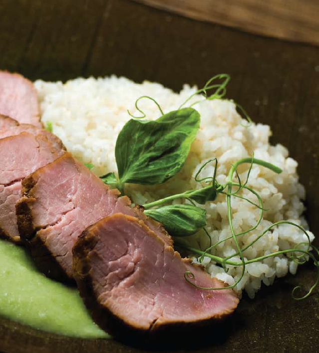 Grilled Pork Tenderloin with Spring Pea Sauce - Uwajimaya